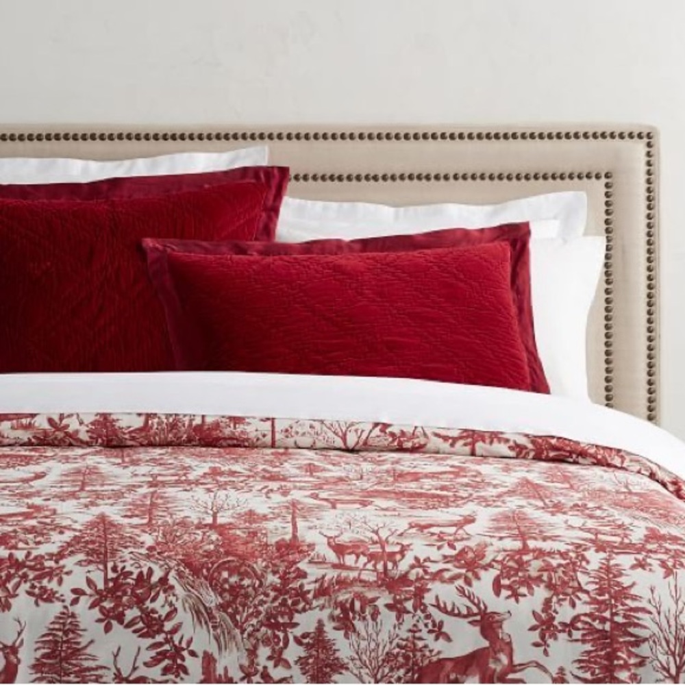 Pottery Barn Full/Queen Holiday Alpine Toile Duvet Cover